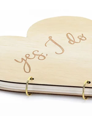 Svadobná pamätná kniha v tvare srdca a s nápisom yes, I do